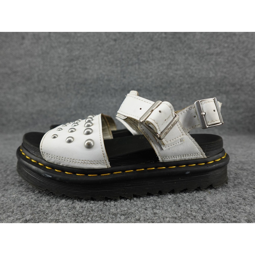 Dr. Martens Voss Stud Sandals Womens 9 White Good‎ Studded Platform AW004